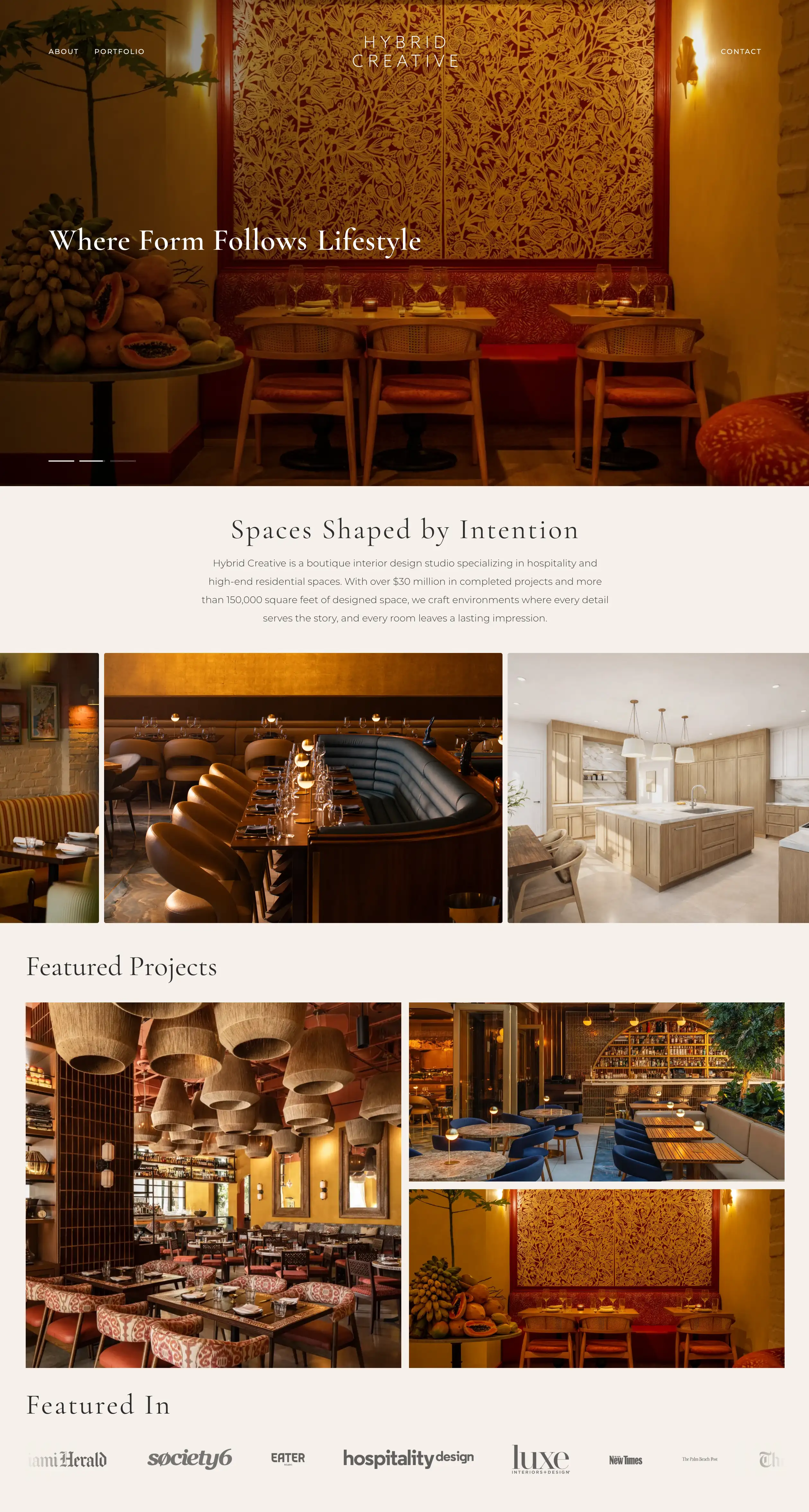 Hybrid Creative homepage